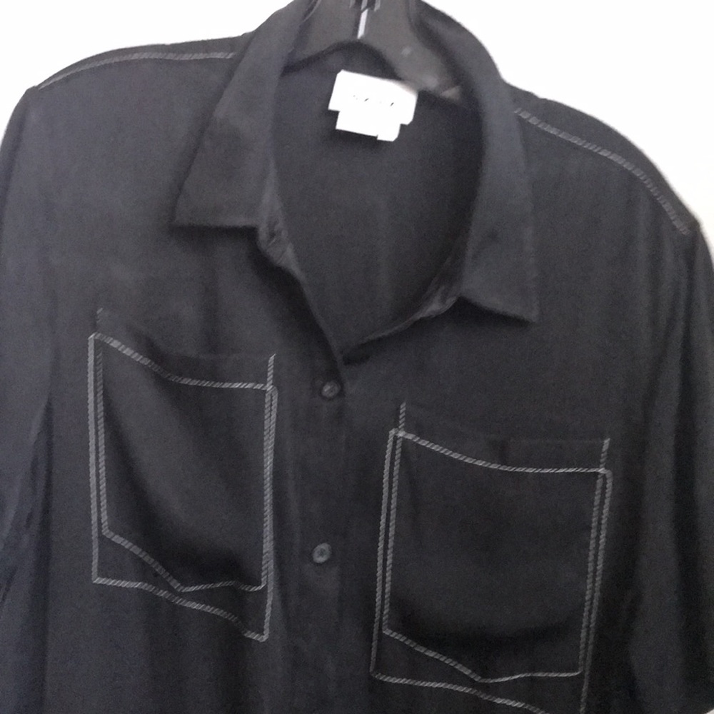 DKNY short sleeves silk blouse.